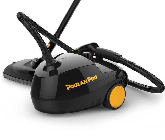 Poulan Pro PP330 with the mop head to the side and jet nozzle attached to the hose.
